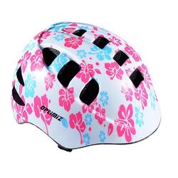 Casque enfant Optimiz - Fleurs Blanc Rose Bleu - Extra Small