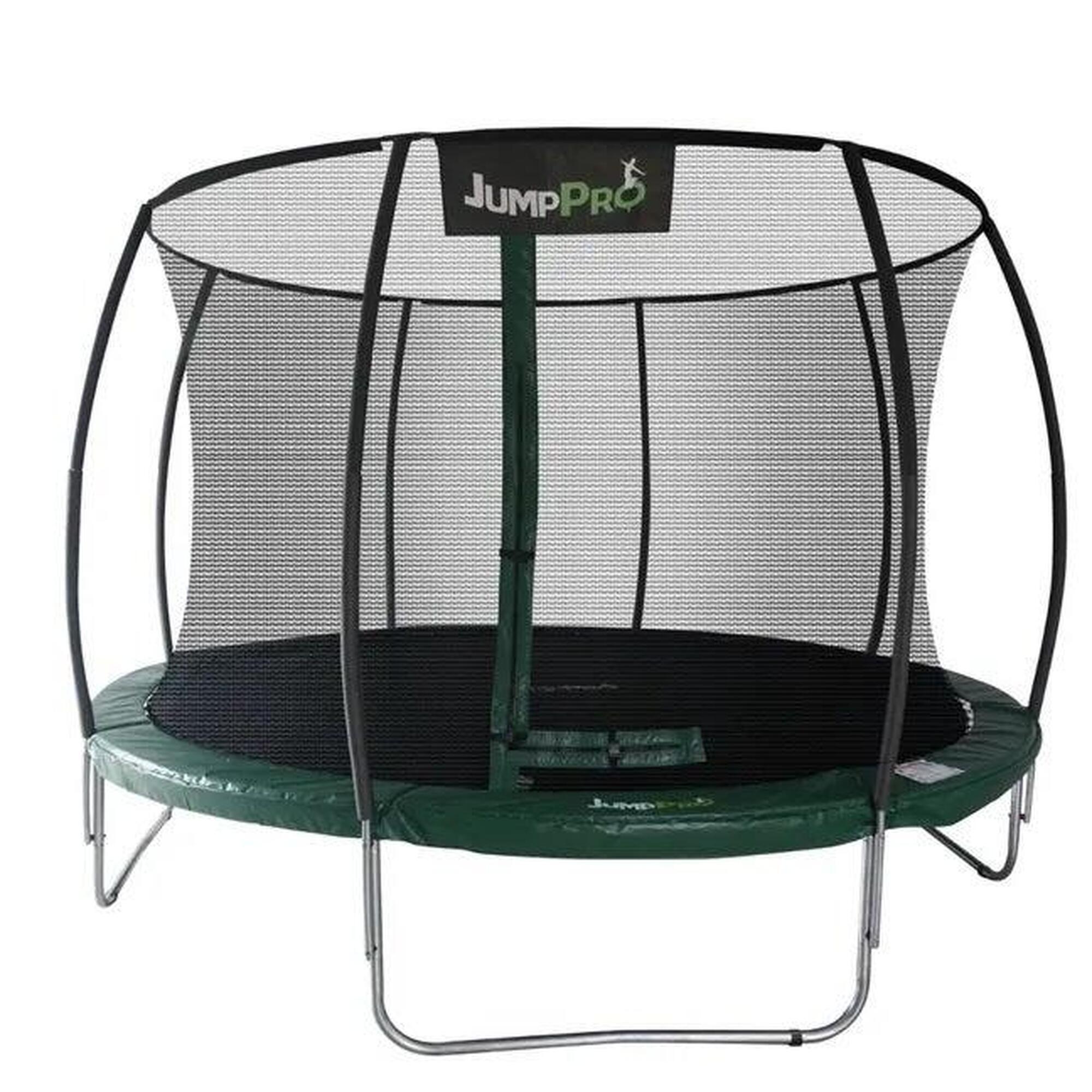 JUMPPRO 12ft JumpPRO™ Xcite Green Round Trampoline with Enclosure