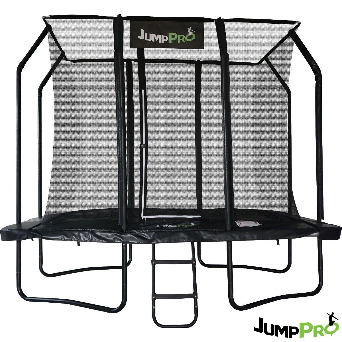 JUMPPRO 10ft x 7ft JumpPRO™ Xcel Black Rectangular Trampoline with Enclosure