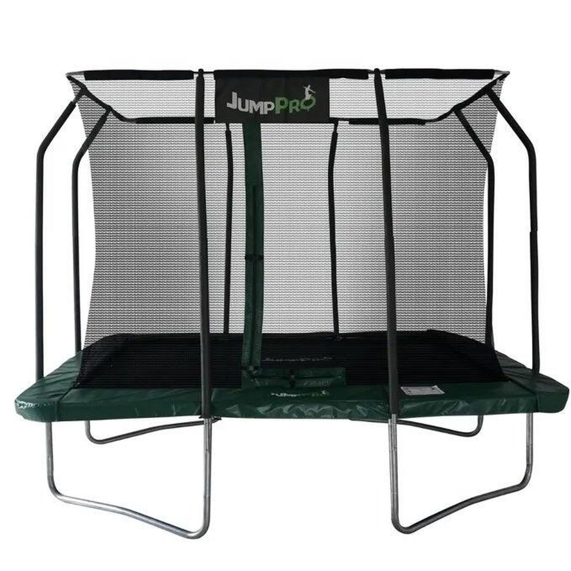 10ft x 7ft JumpPRO™ Xcite Green Rectangular Trampoline with Enclosure 1/1