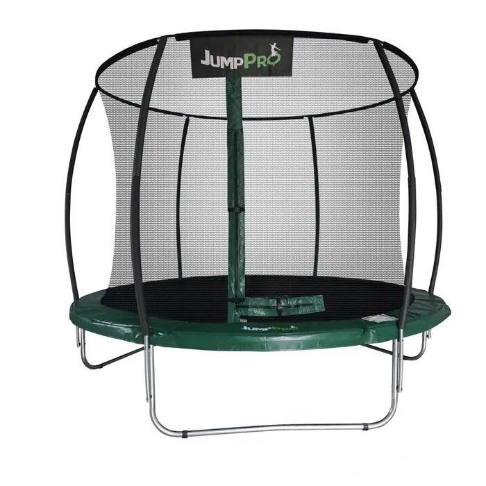 JUMPPRO 10ft JumpPRO™ Xcite Green Round Trampoline with Enclosure