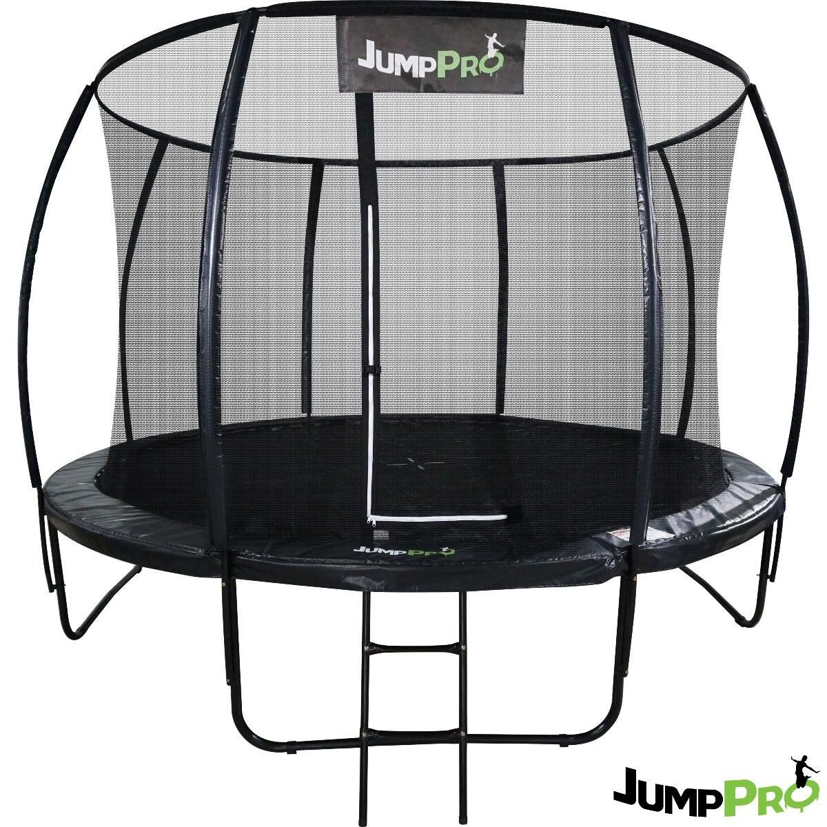JUMPPRO 8ft JumpPRO™ Xcel Black Round Trampoline with Enclosure