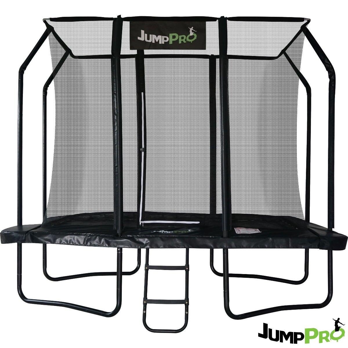 JUMPPRO 12ft x 8ft JumpPRO™ Xcel Black Rectangular Trampoline with Enclosure