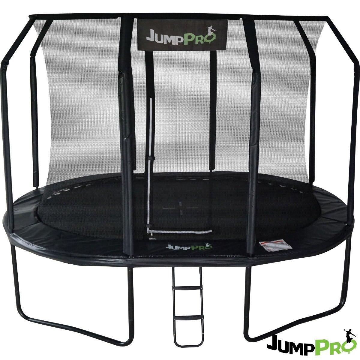 JUMPPRO 12ft x 8ft JumpPRO™ Xcel Black Oval Trampoline with Enclosure