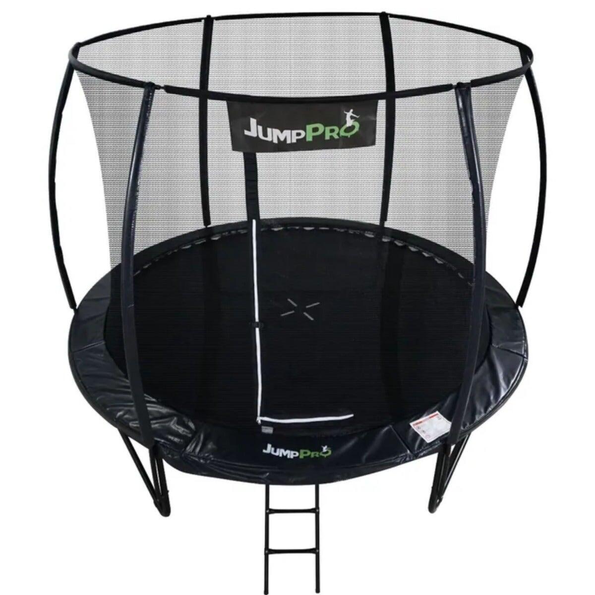 JUMPPRO 10ft JumpPRO™ Xcel Black Round Trampoline with Enclosure