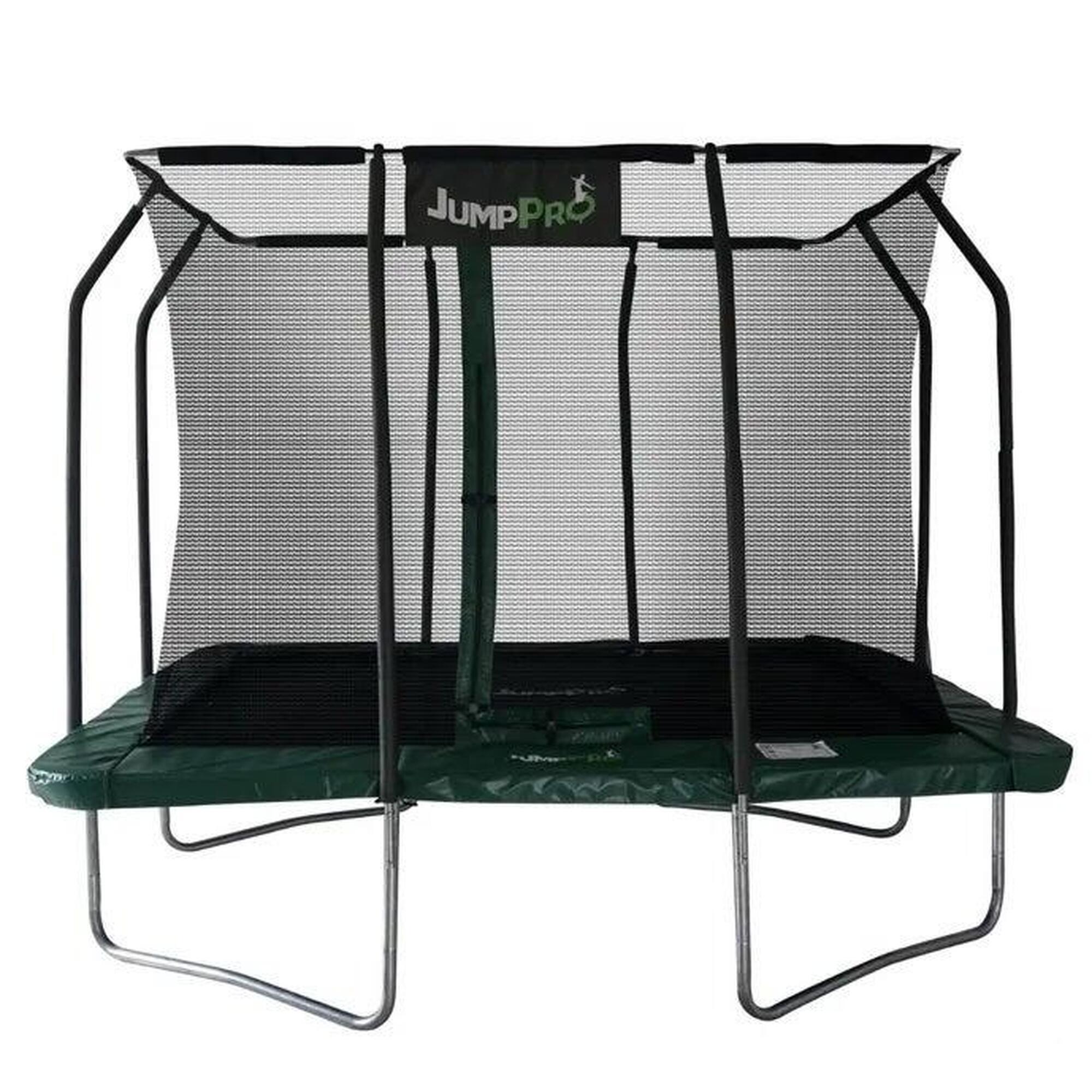 9ft x 6ft JumpPRO™ Xcite Green Rectangular Trampoline with Enclosure 1/7