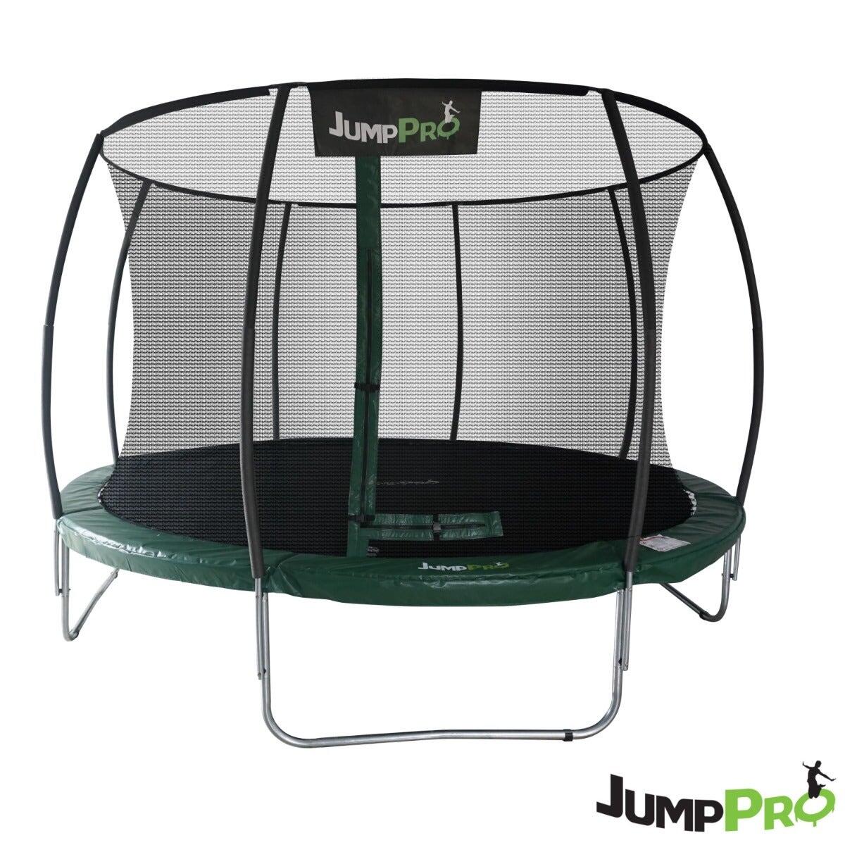 JUMPPRO 14ft JumpPRO™ Xcite Green Round Trampoline with Enclosure