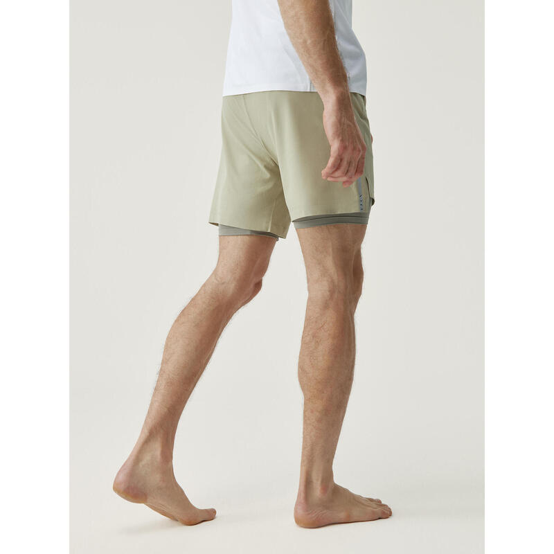 Short de sport pour homme en tissu performant avec pantalon intérieur