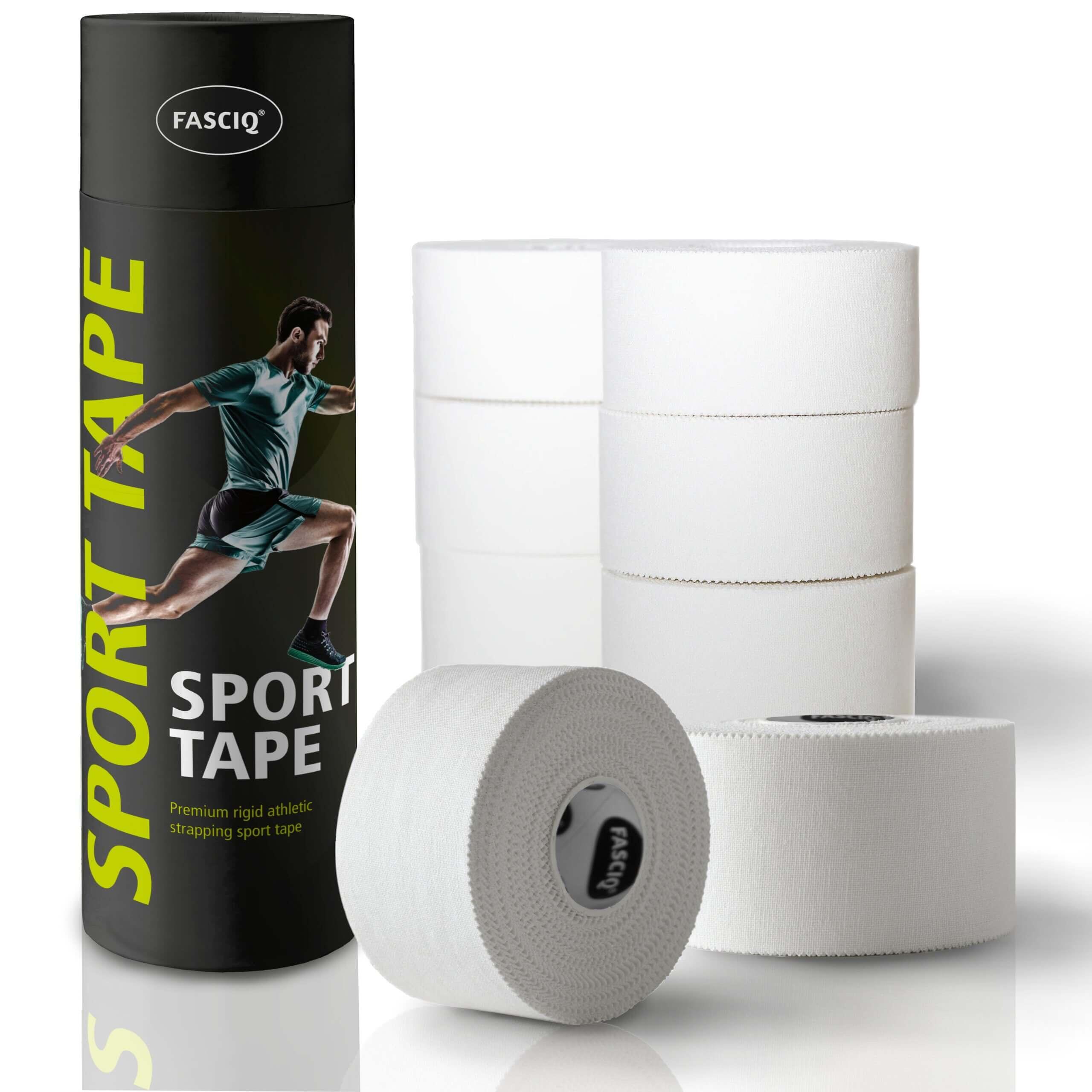 FASCIQ Premium Rigid Sport Tape | 8 Rolls 3.8cm | White Athletic Tape 1/7