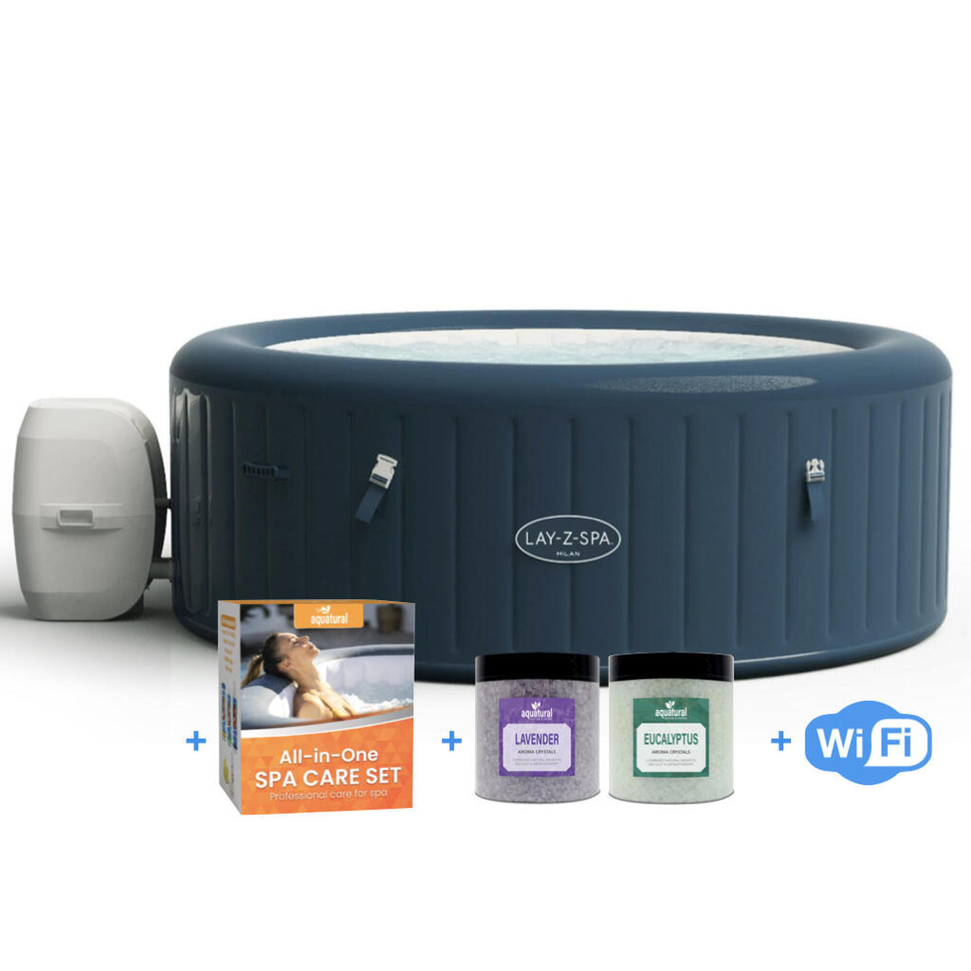 BESTWAY Bestway PREMIUM Lay-Z-Spa Milan Airjet Plus + WiFi + Aquatural Care Set
