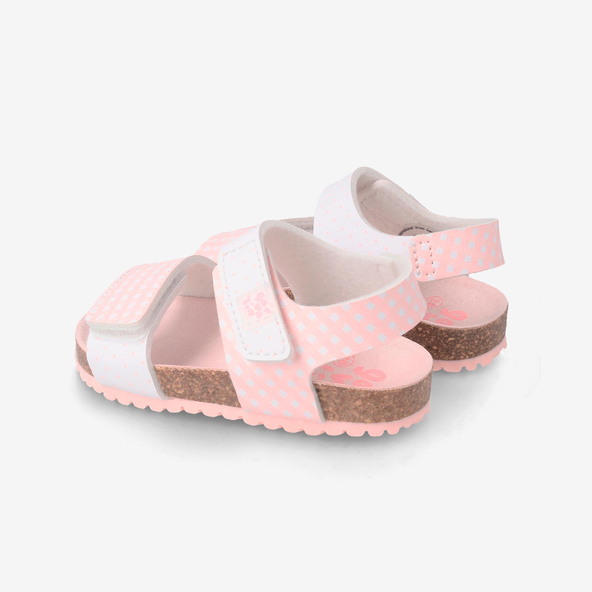 Sandalias con Doble Cierre Adherente para Niña Garvalin 232431B Blanco y Rosa 3/5
