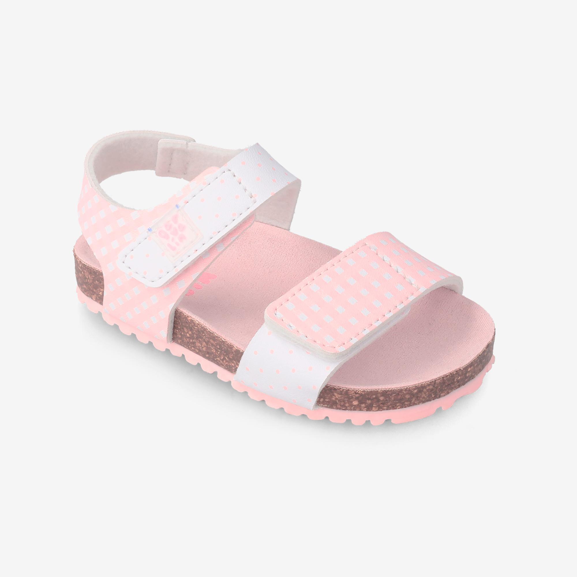 Sandalias con Doble Cierre Adherente para Niña Garvalin 232431B Blanco y Rosa 4/5