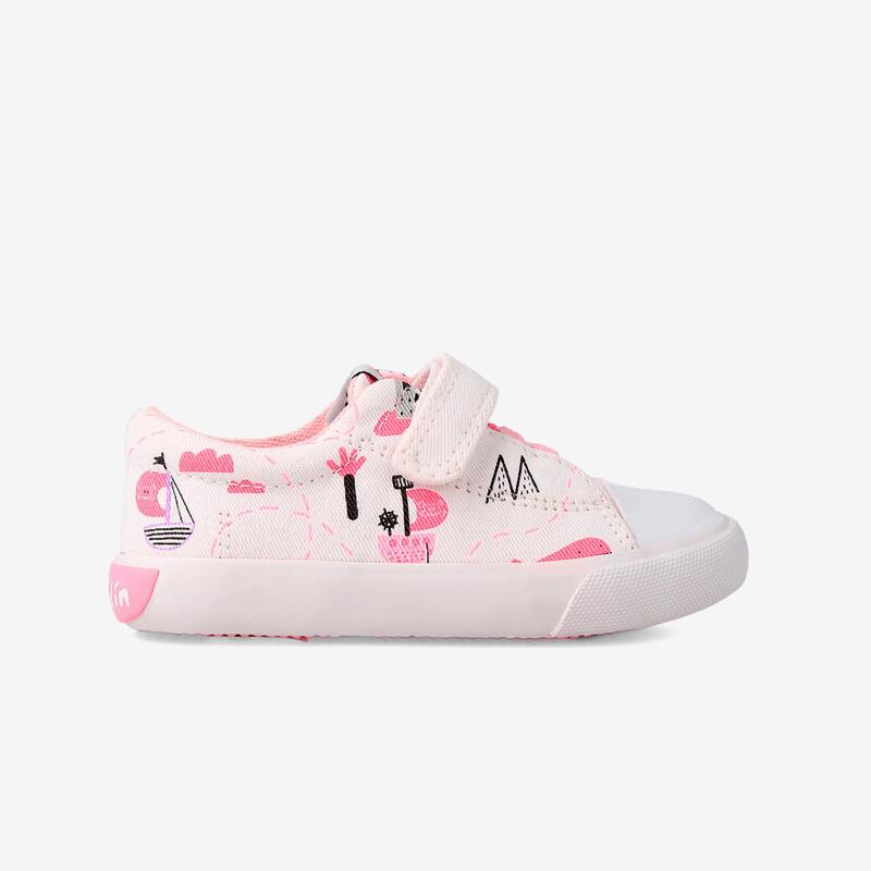 Zapatillas Caminar Cierre Adherente para Niña Garvalin 232815B Blanco y Rosa