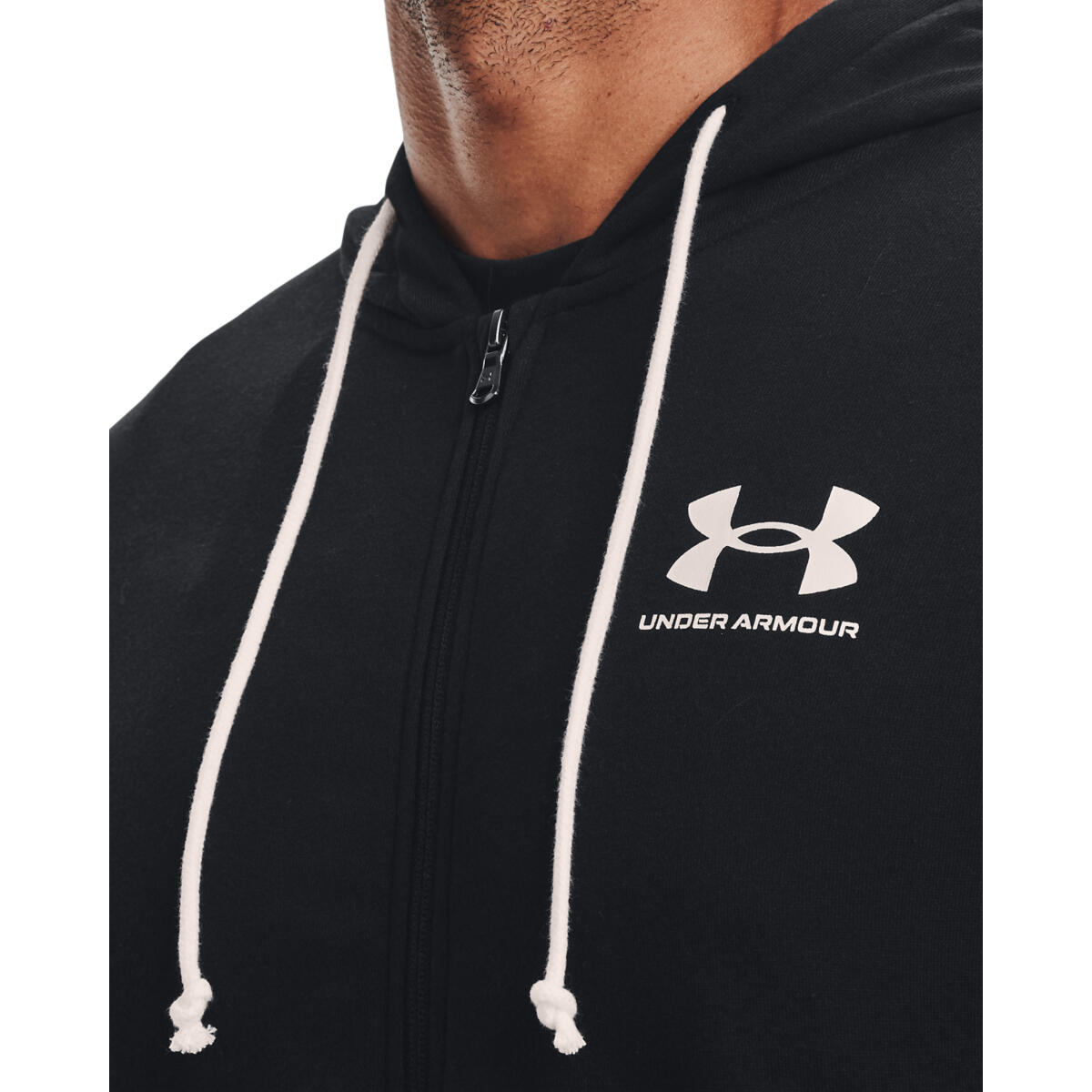 Cappuccio Under Armour Rival Terry, Nero, Uomini 4/6