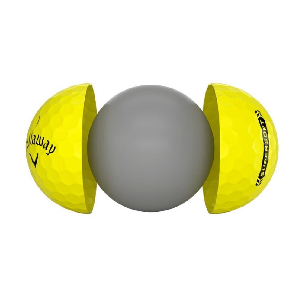 Caja de 12 Pelotas de golf Callaway Supersoft Amarillo Nuevo 4/4