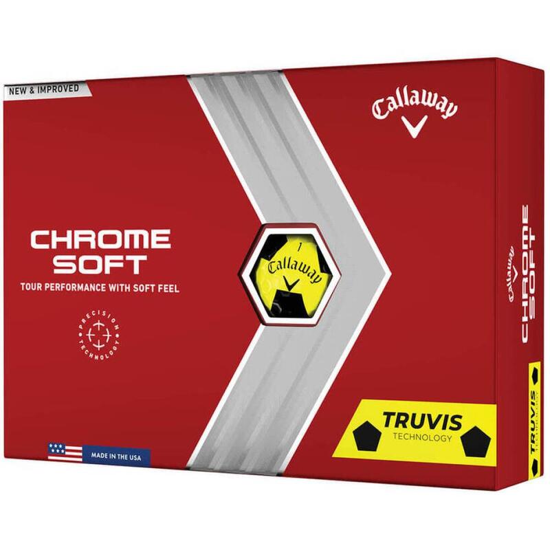 Piłki Golfowe Chrome Soft Yellow Truvis Black 12 sztuk