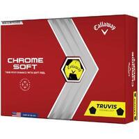 Boite de 12 Balles de Golf Callaway Chrome Soft Truvis Jaune New
