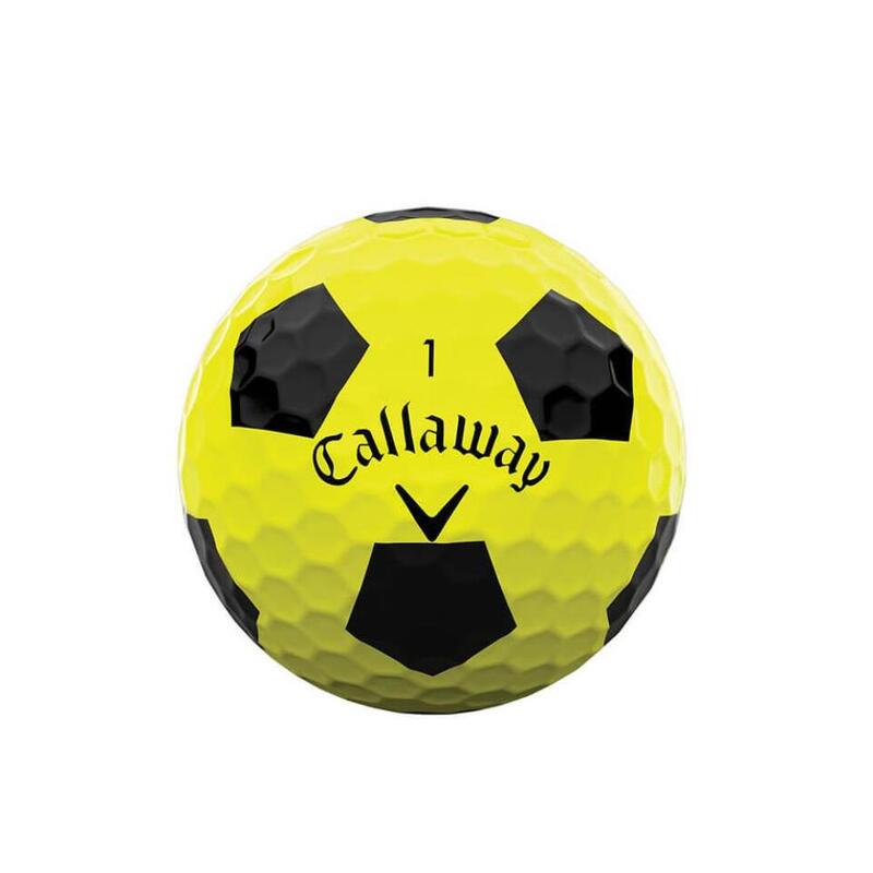 Caixa de 12 bolas de golfe Chrome Soft Truvis Amarelo Novo Callaway