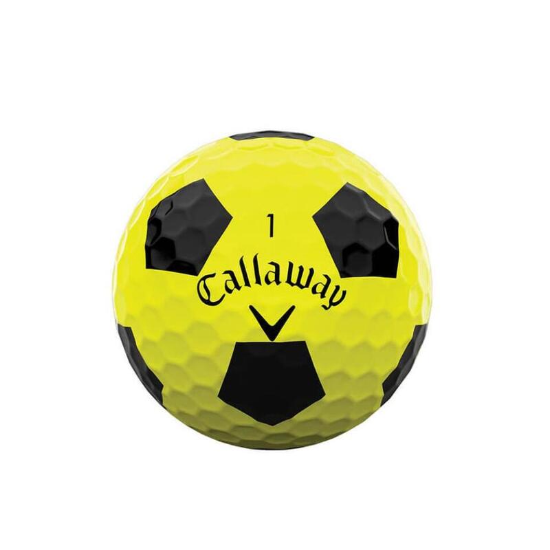 Packung mit 12 Golfbällen Callaway Chrome Soft Truvis Gelb New