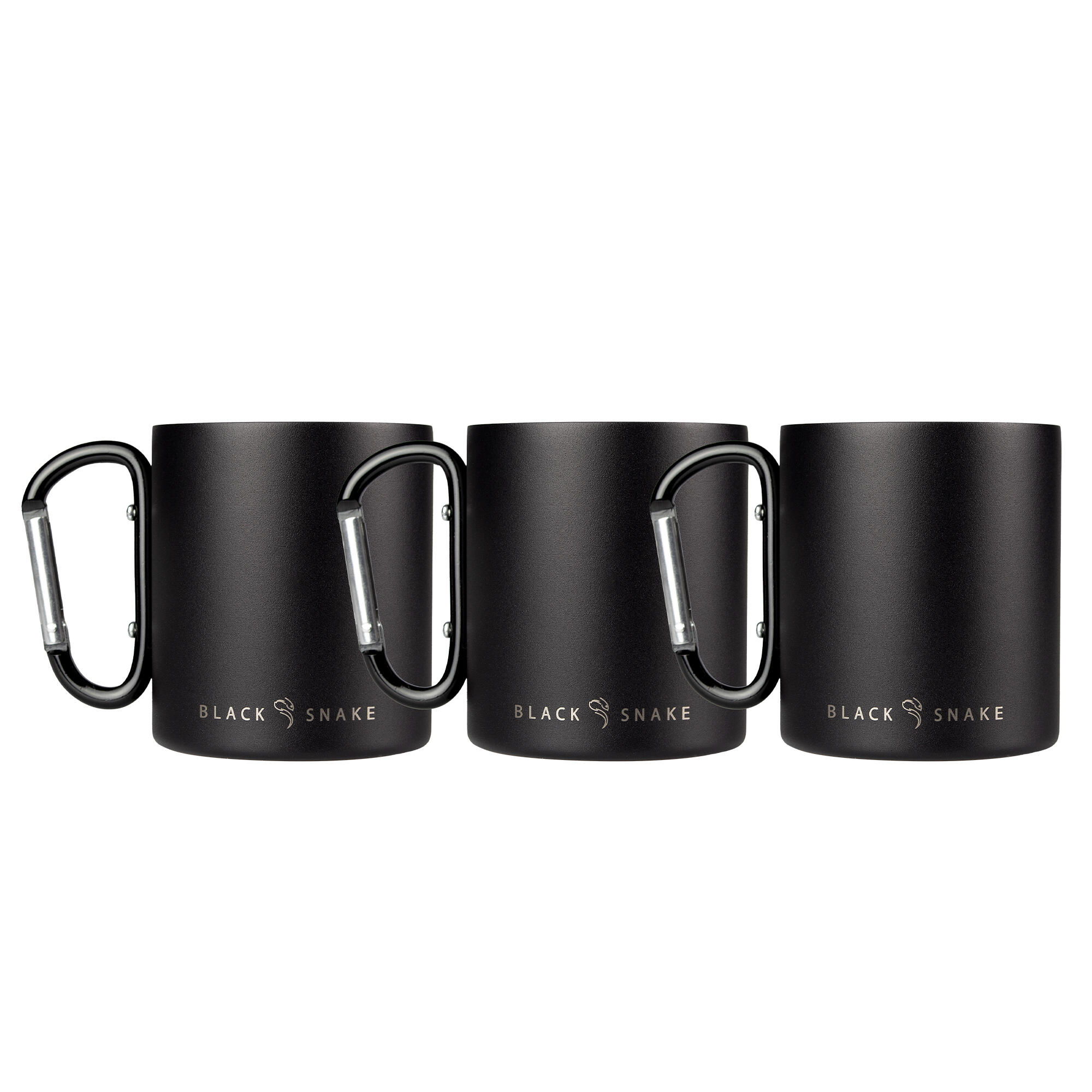 Thermal camping mug 300 ml | Carabiner | Stainless steel | 3 Cups