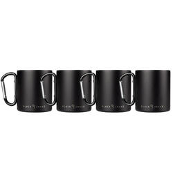 Tasse thermique de camping 300 ml | Mousqueton | Acier inoxydable | 4 Gobelets