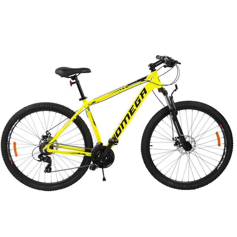 Bicicleta mountainbike Omega Thomas 29", cadru 46 cm, galben/negru/alb
