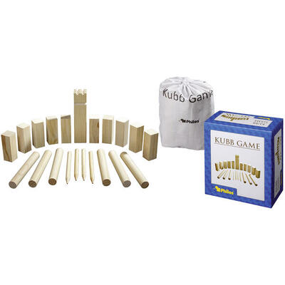 Dennenhouten kubb spel original 31x28cm