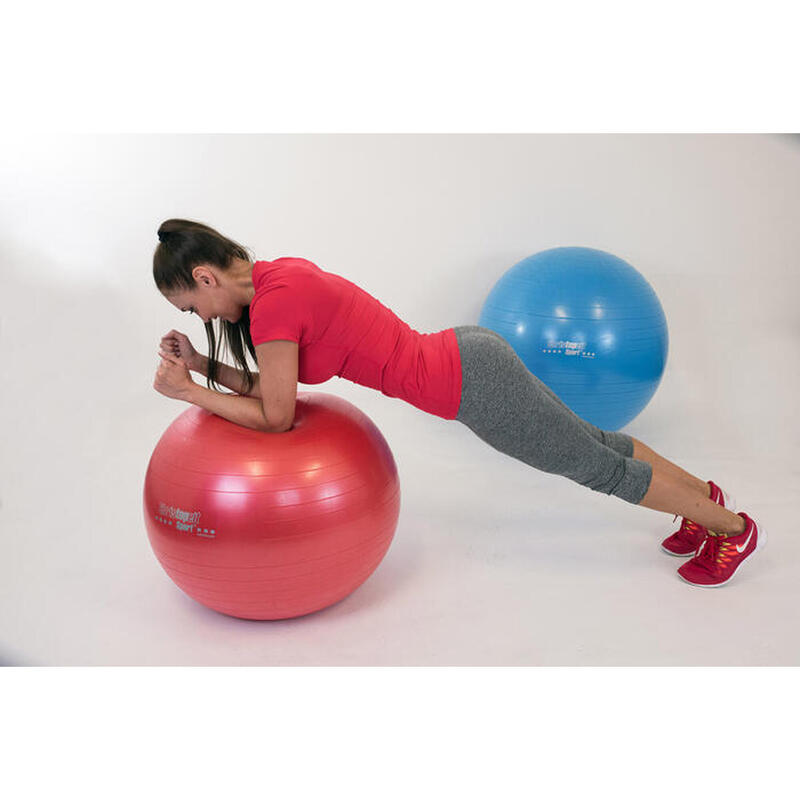 Christopeit Ballon de gymnastique 65cm avec pompe rouge