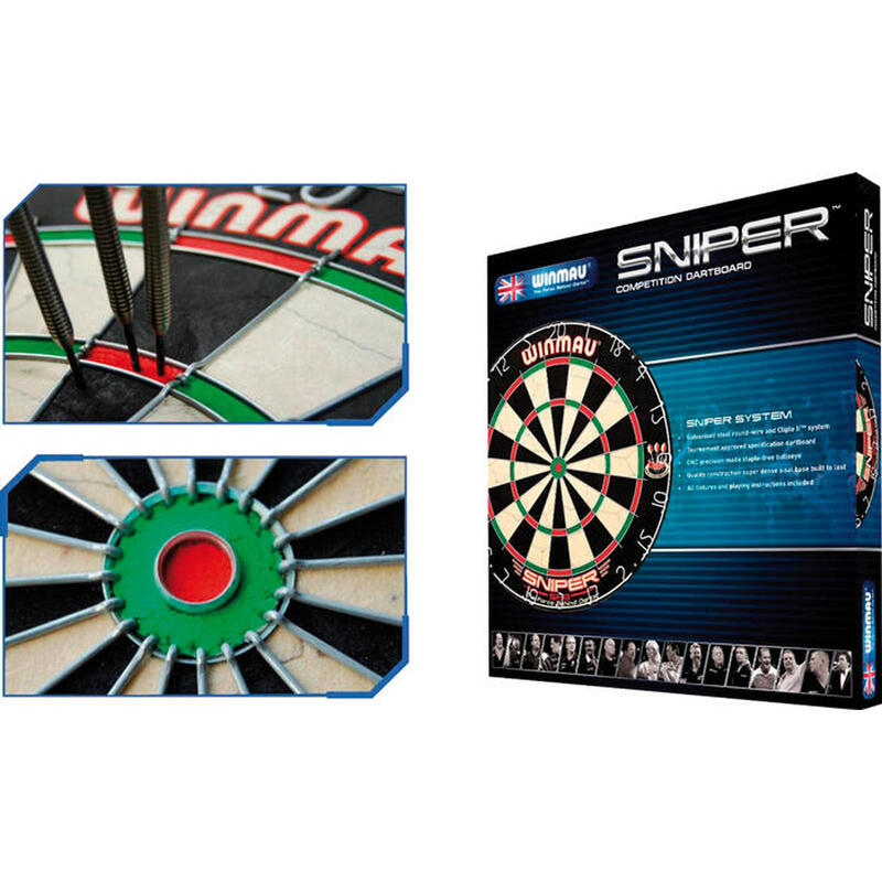 Winmau Cible de fléchettes PRO-SFB en kit avec 2 jeux de fléchettes Winmau  en acier