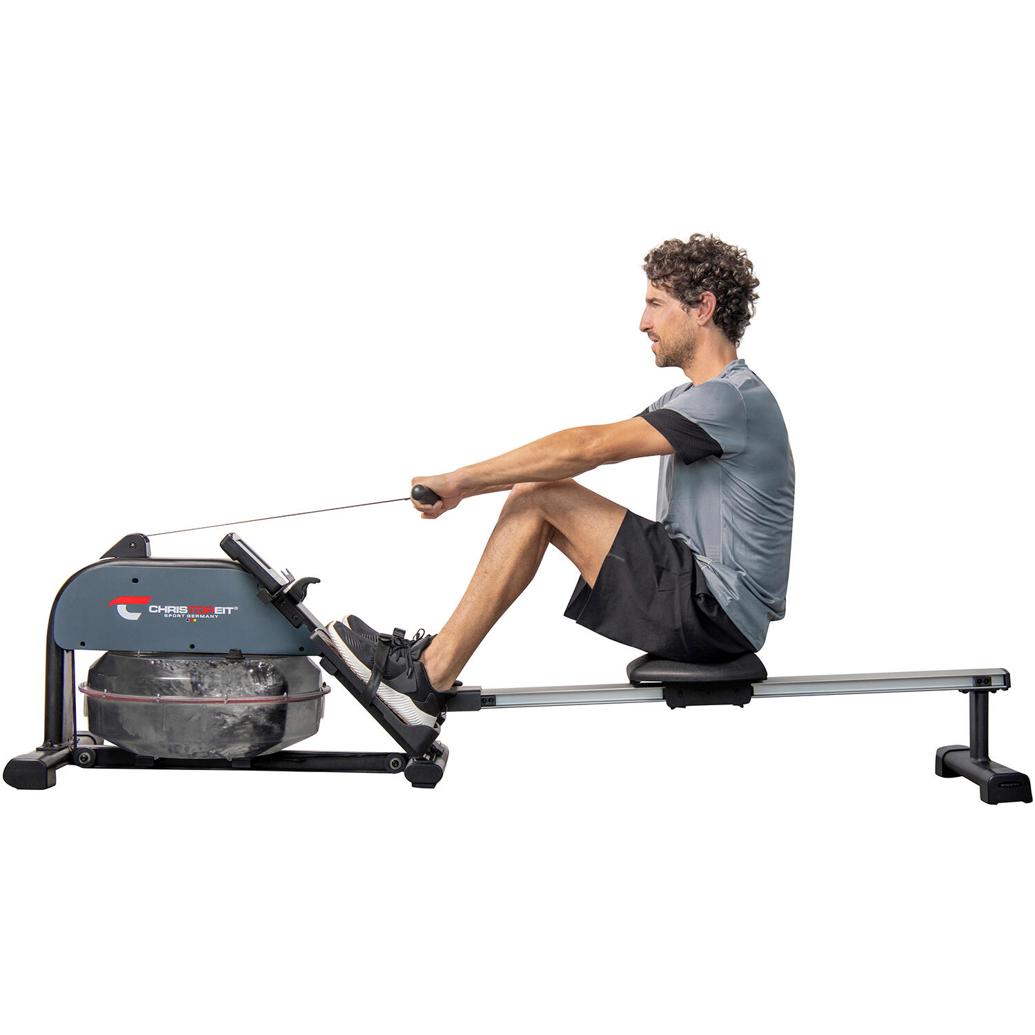 CHRISTOPEIT WP 1000 Water Rower, 53 cm Tank, Foldable Aluminium Rail 4/6