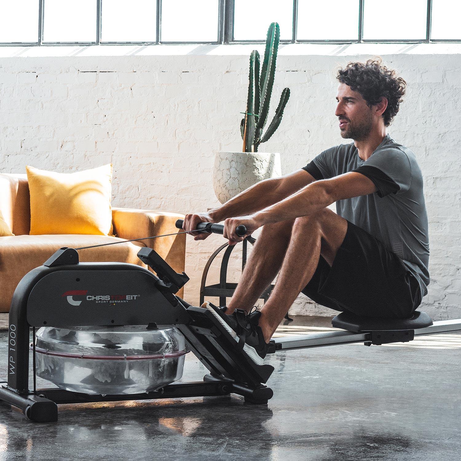 CHRISTOPEIT WP 1000 Water Rower, 53 cm Tank, Foldable Aluminium Rail 5/6