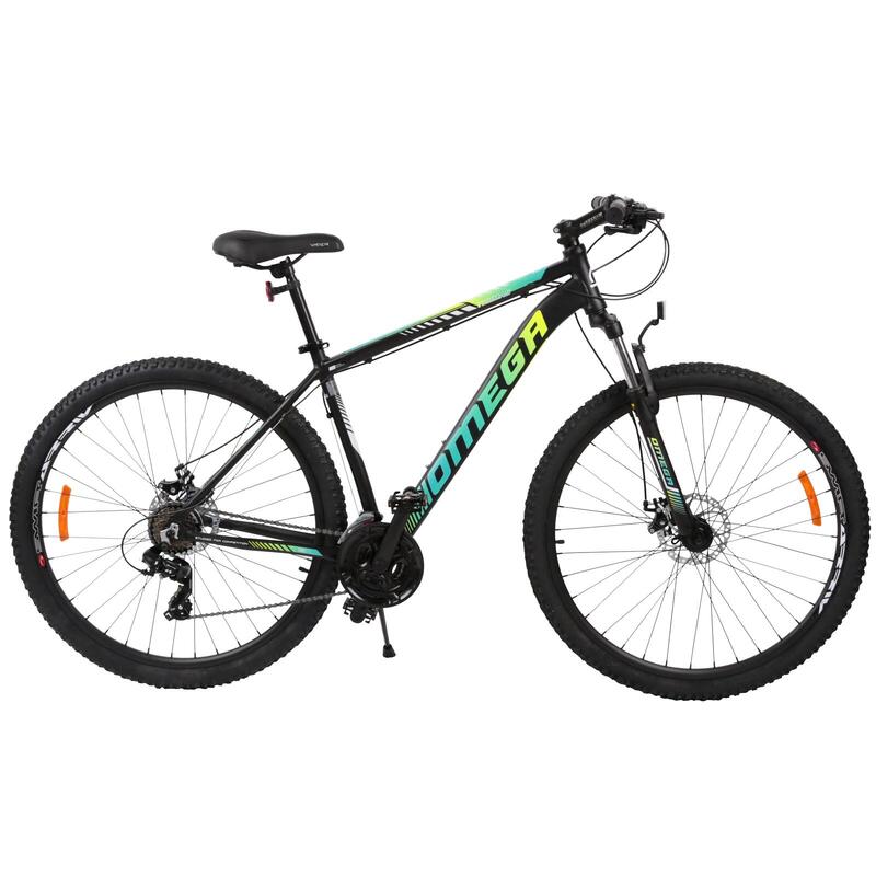 Bicicleta Omega Thomas dimensiune roti 27.5" negru/verde/galben, cadru 49 cm