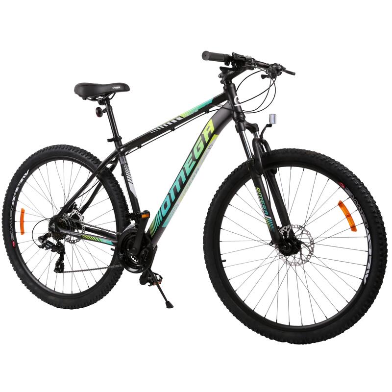 Bicicleta Omega Thomas dimensiune roti 27.5" negru/verde/galben, cadru 46 cm