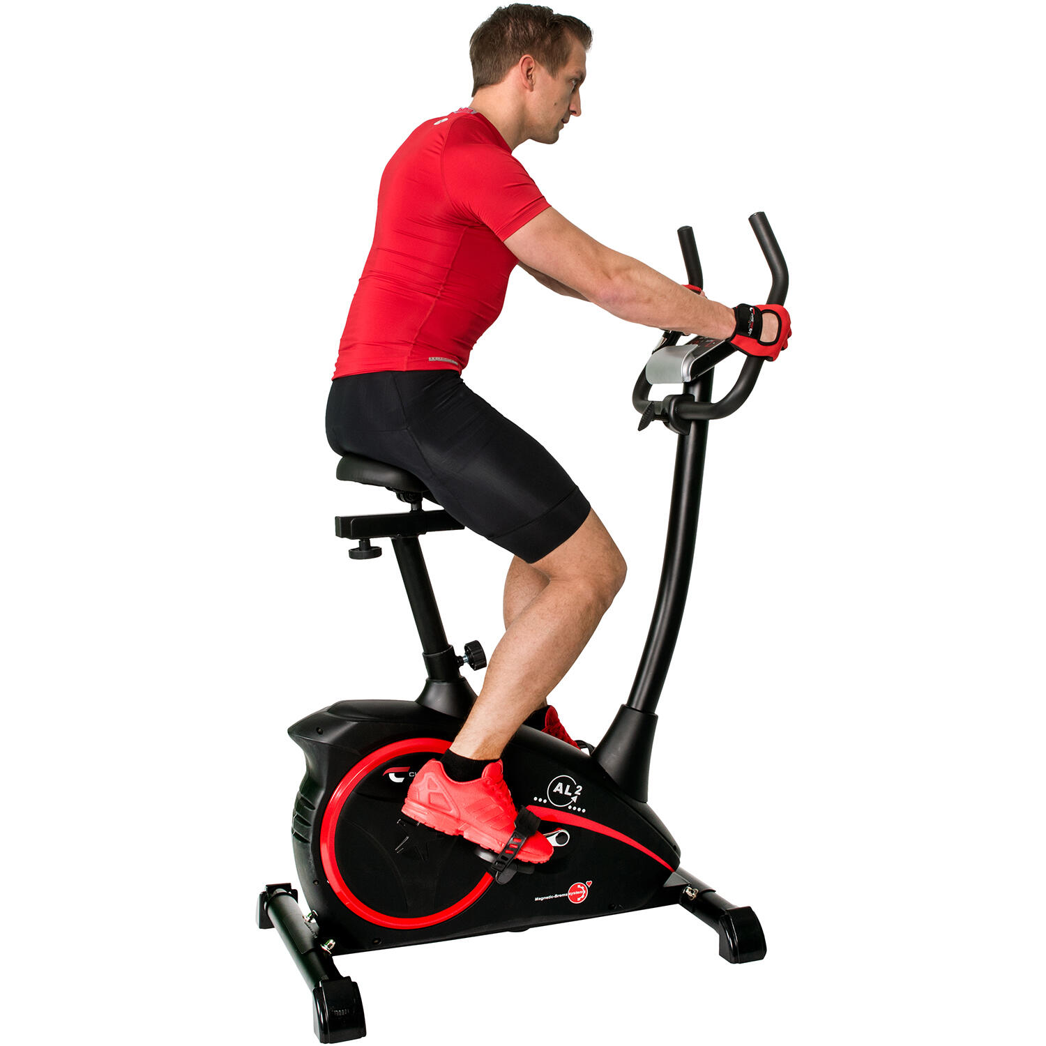 Heimtrainer - 9kg Magnet-Bremse - verschleißfrei - 150kg  - AL 2 - black edition 6/9