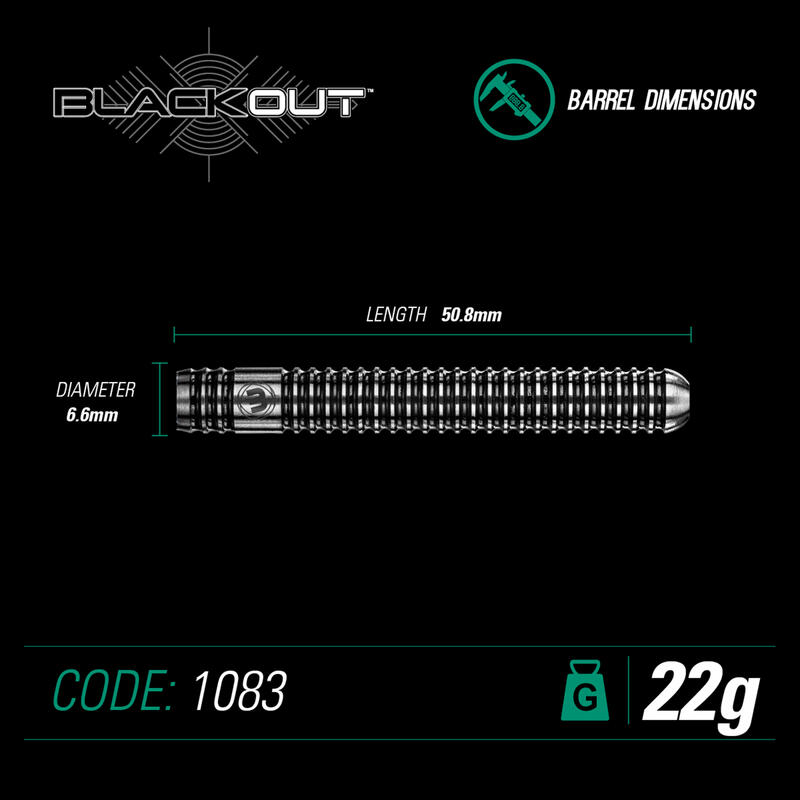 Darts Blackout steeltip dartpijlen 22gr
