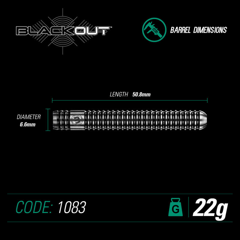 Set darts Winmau steel BLACK OUT 90% wolfram