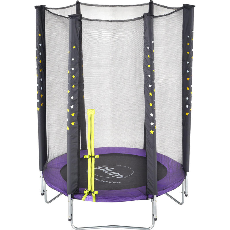 Plum trampoline Stardust met veiligheidsnet paars