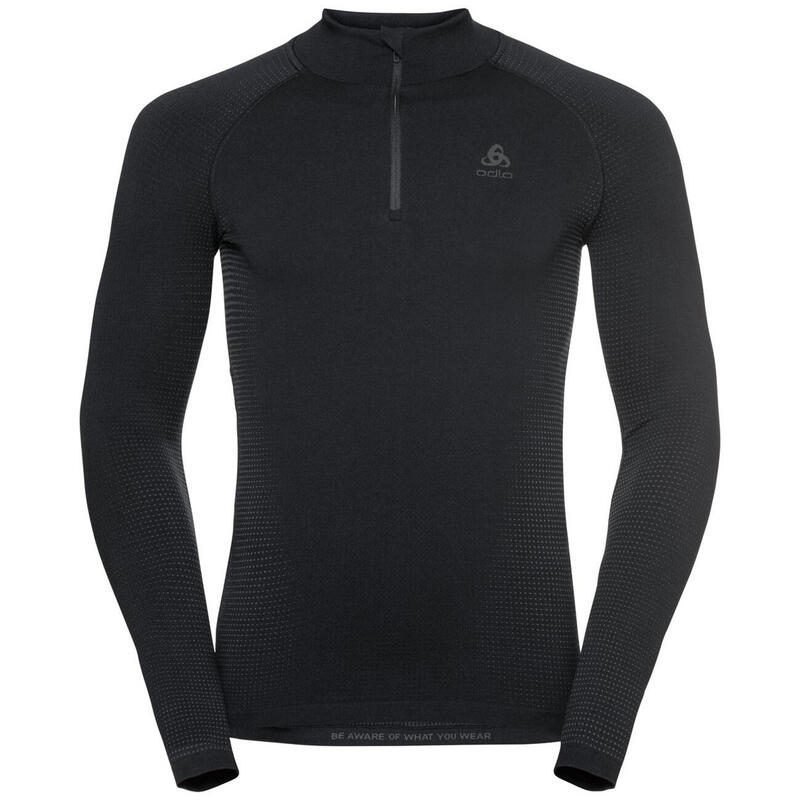 ODLO Shirt Lange Mouwen Halve Rits Performance Warm ECO Thermoshirt ZWART -