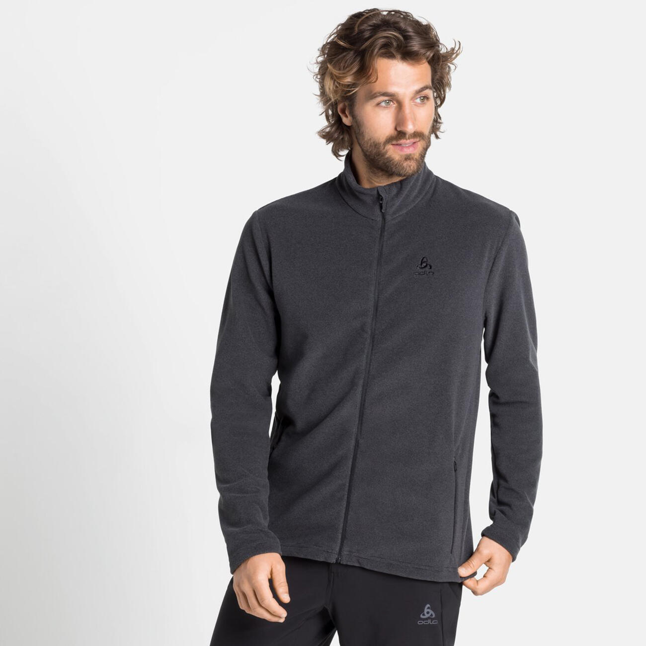 ODLO Middenlaag Loopshirt ROY Thermoshirt LEISTEENGRIJS - ZWARTE STREPEN XXL 4/7