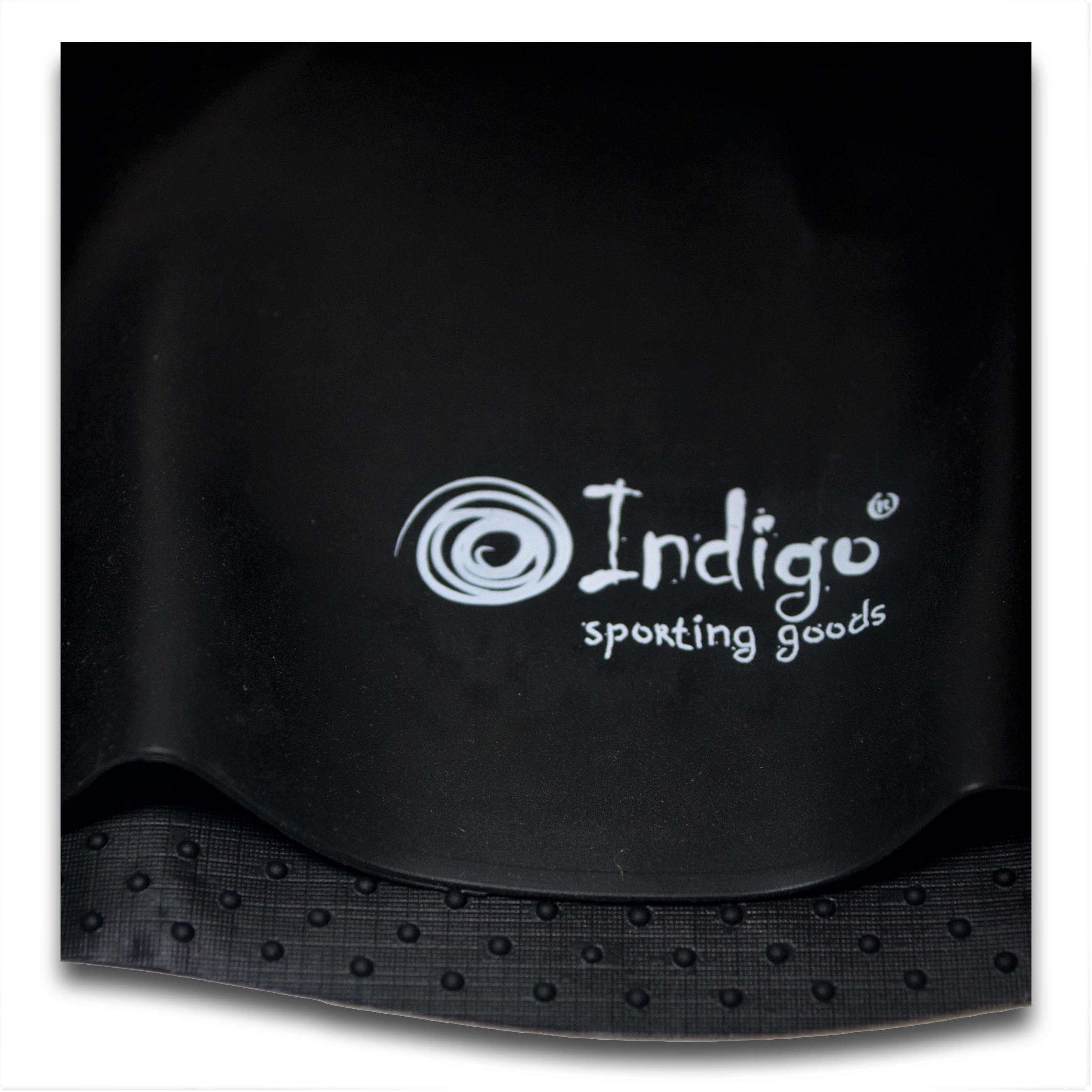 Gorro de Natación Silicona para Cabellos Largos  INDIGO  Negro 5/5