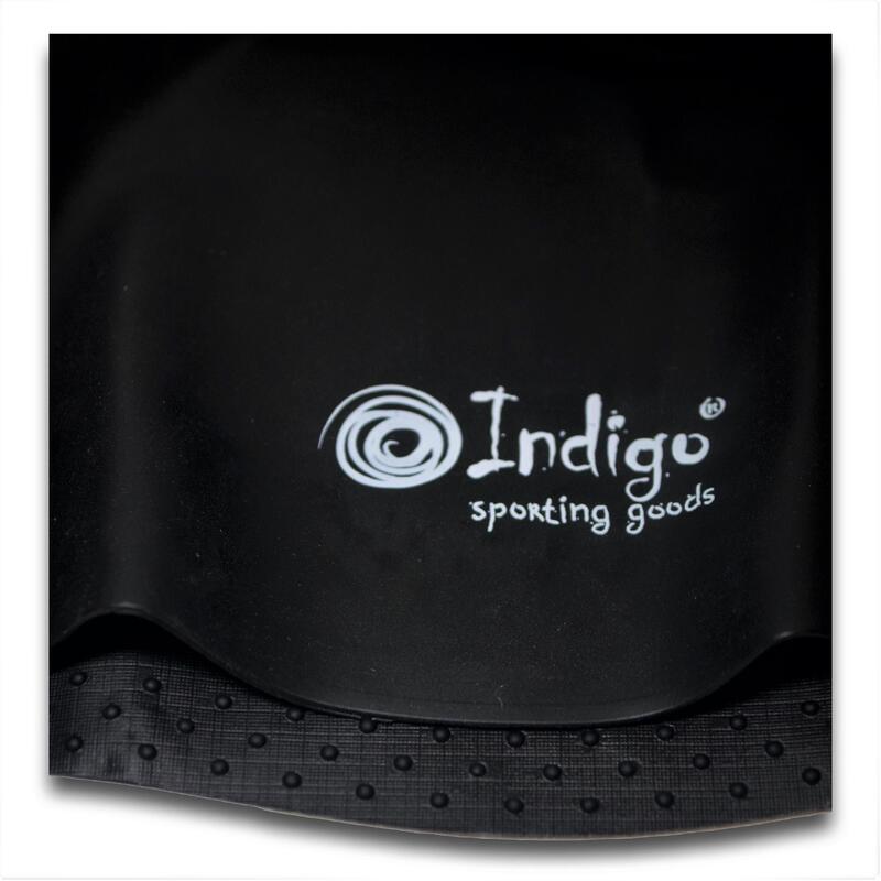 Gorro de Natación Silicona para Cabellos Largos  INDIGO  Negro