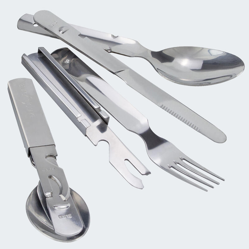 Set couverts de camping et assiette creuse & plate | 4 personnes