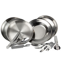 Set couverts de camping et assiette creuse & plate | 3 personnes