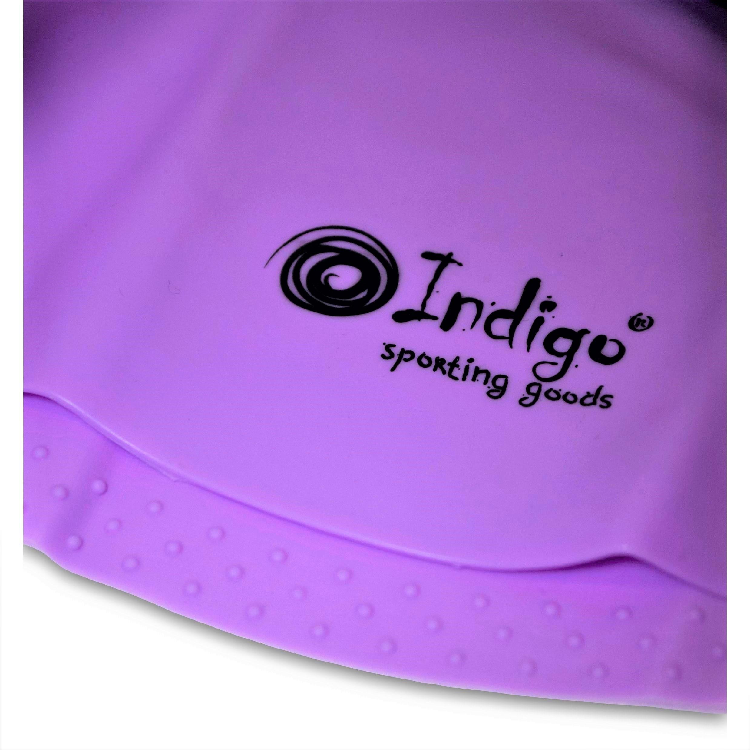 Gorro de Natación Silicona para Cabellos Largos INDIGO  Púrpura 5/5