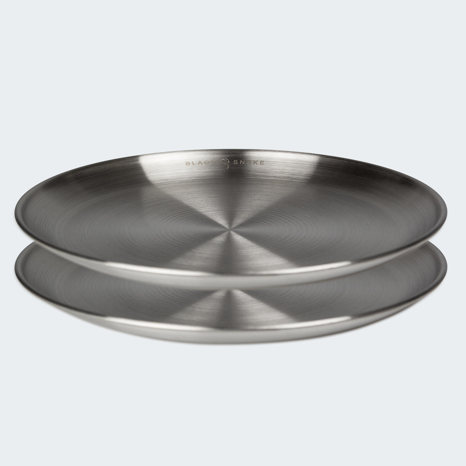 Camping-Teller flach | ca. 23 cm Durchmesser | Edelstahl | 2 Teller 6/7