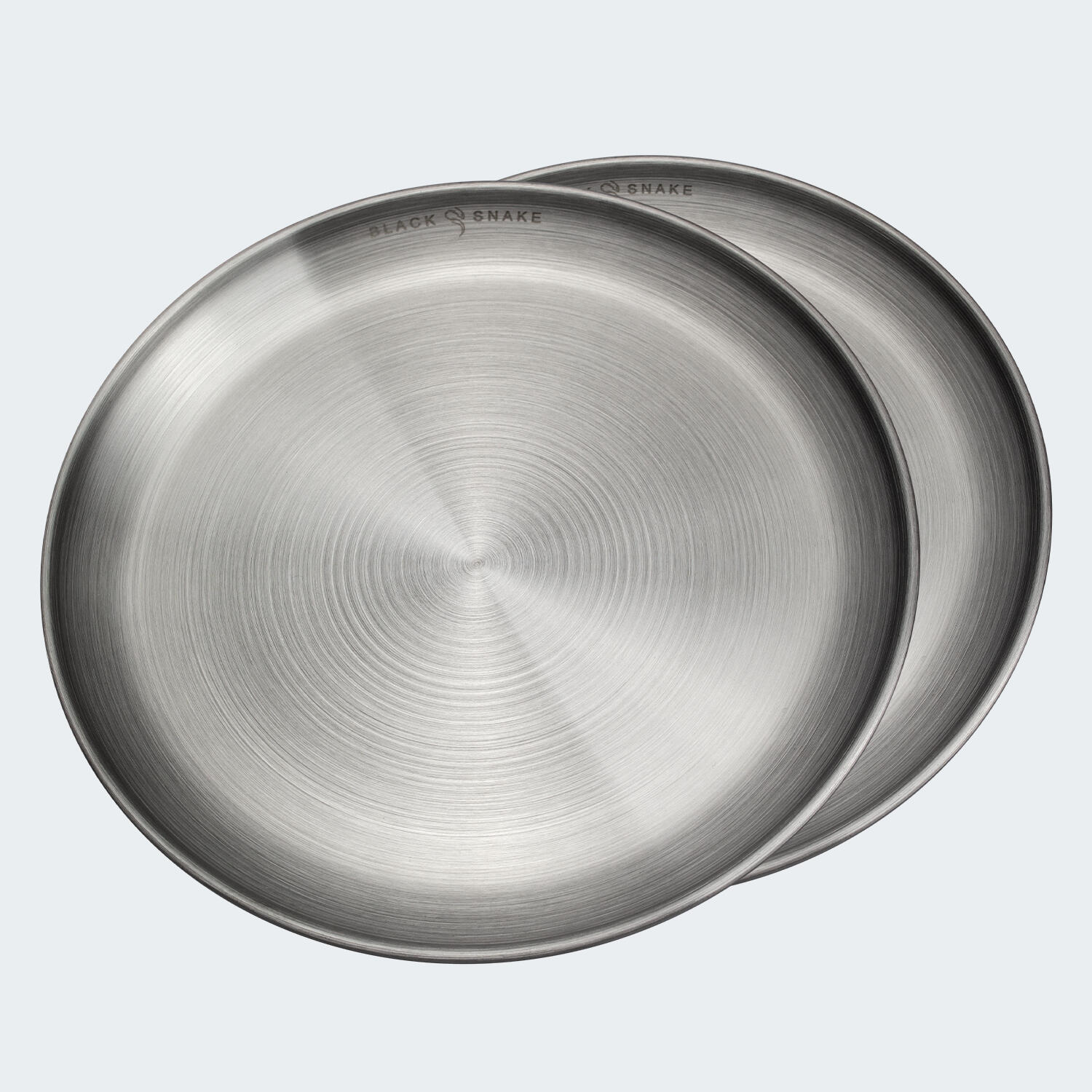 Camping-Teller flach | ca. 23 cm Durchmesser | Edelstahl | 2 Teller 3/7