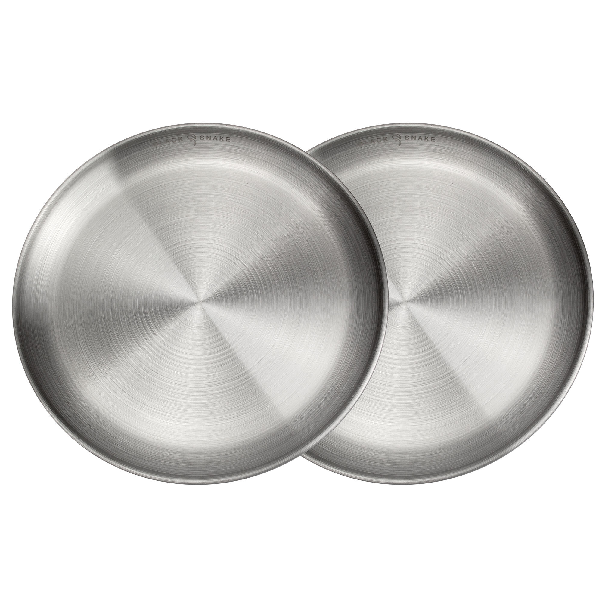 Black Snake - Assiette Plate De Camping | Diamètre Env. 23 Cm | Acier Inox | 2 Assiettes - Assiette - Gris - Taille Unique - Decathlon