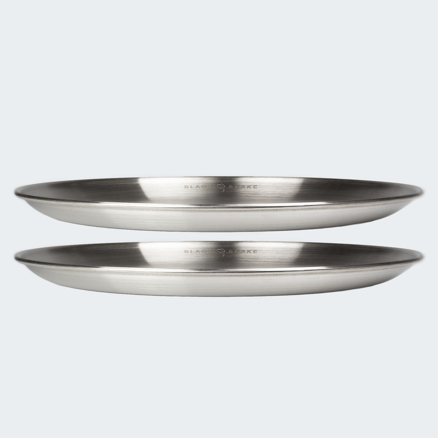 Camping-Teller flach | ca. 23 cm Durchmesser | Edelstahl | 2 Teller 7/7