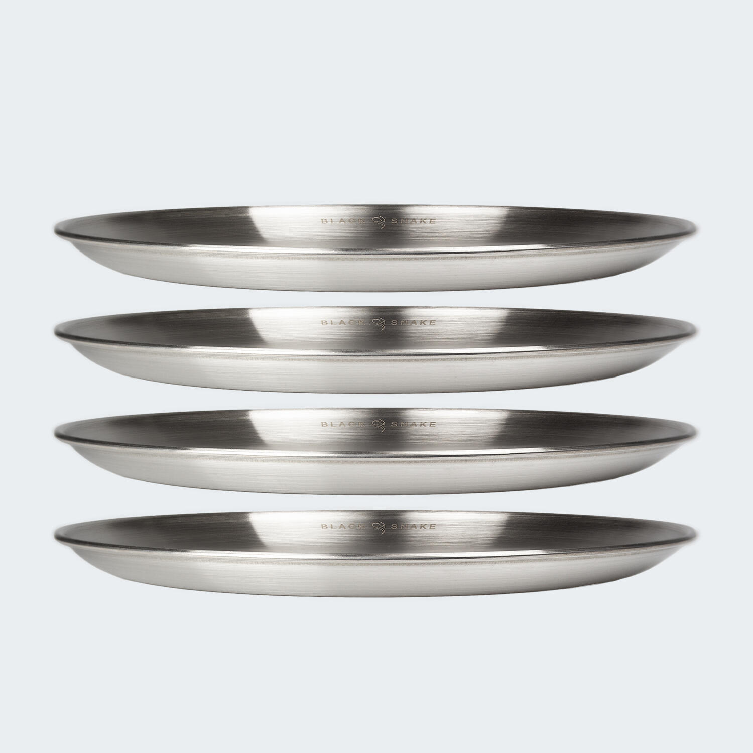 Campingplaat plat | ca. 23 cm diameter | roestvrij staal | 4 plaat 7/7