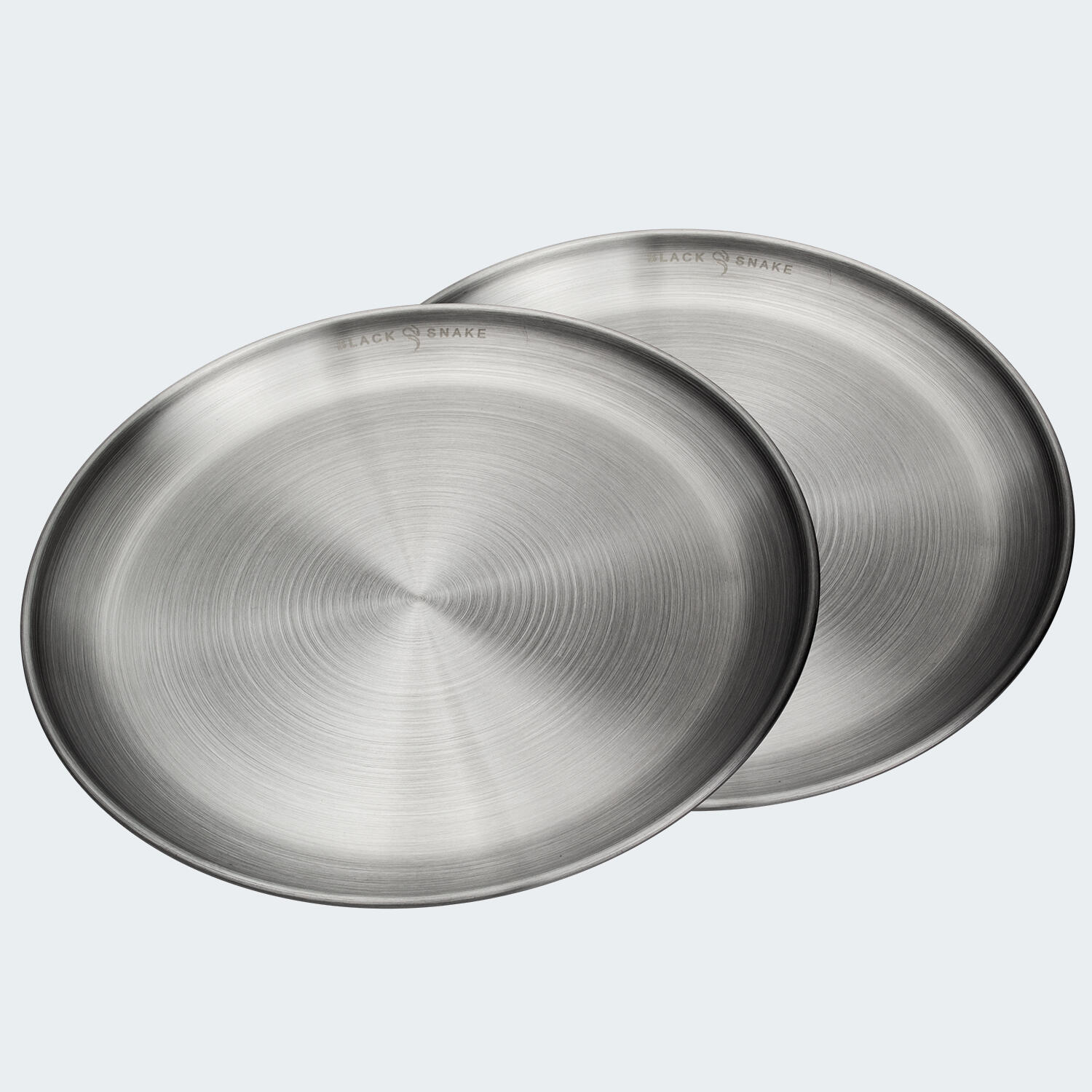 Camping-Teller flach | ca. 23 cm Durchmesser | Edelstahl | 2 Teller 5/7